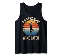 Pilates Now Wine Later Yoga Workout Fun Tank Top