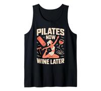 Pilates Now Wine Later Yoga Workout Fun Tank Top