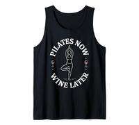 Pilates Now Wine Later Yoga Workout Fun Tank Top