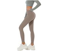 Pilates Outfit Leggings for Women High Waisted Tummy Control Stretchy Yoga Pants Buttery Soft Opaque Workout Gym Running Plus Size Trousers Coffee M