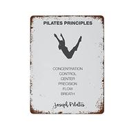 Pilates Poster,Pilates Art Print Pilates Studio Decor Pilates Inspiration Pilates Wall Decor Pilates Principles Bar Posters Wall Art Vintage Fun Home Decor Tin Signs 8x12inch