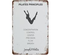 Pilates Poster,Pilates Art Print Pilates Studio Decor Pilates Inspiration Pilates Wall Decor Pilates Principles Wall Art Best Vintage Fun Home Decor Tin Signs,For Bar Posters 12x8 Inch