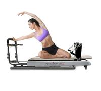 Pilates Power Gym Plus - Ultimate Pilates Reformer with Push Up Bar and 3 Celebrity Trainer Workout DVDs