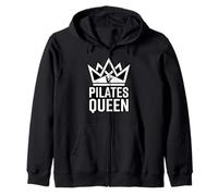 Pilates Queen Crown Reformer Core Workout Lover Zip Hoodie