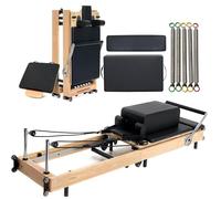 Pilates Reformer, Foldable Machine & Equipment Platform with Combined Resistance- Spring & Rope, Apparatus Kit