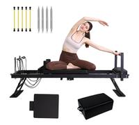 Pilates Reformer, Foldable Pilates Machine & Equipment with Springboard and Pilates Setting Box for Home Workout for Stretching Balance Yoga Exercis, Up To 264.55 Lbs Weight Capacity,B