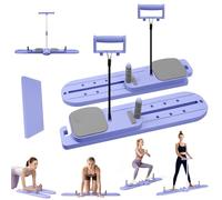 Pilates Reformer Machine, 6 in1 Multifunctional Abdominal Board, Foldable Pilates Board, Portable Pilates Reformer with Ski machine,Tension Rope, Push Up Bars, Lifting armrest for Body Workout