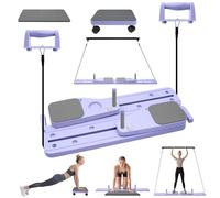 Pilates Reformer Machine, 6 in1 Multifunctional Abdominal Board, Foldable Pilates Board, Portable Pilates Reformer with Rebound Ab Roller, Tension Rope, Push Up Bars & Timer for Body Workout