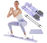 Pilates Reformer Machine, Ab Roller Board, 6-in-1 Multifunctional Abdominal Plate, Detachable Ab Trainer Machine, Multifunctional Push-Up Board, Resistance Bands, LED Timer & Calorie Display