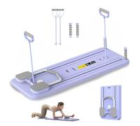 Pilates Reformer Machine,Foldable Pilates Board with LED Counter,Multifunctional Abdominal Board,Automatic Rebound Roller,Push Up Bars,for Full Body Workout,Home,Gym (Purple)
