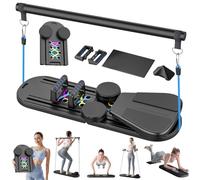 Pilates Reformer Machine,Foldable Pilates Reformer Board Set with Timer,Automatic Rebound,MultiFunctional Pilates Equipment for Core Training,for Core Strength and Abdominal Training (Black)