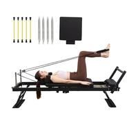 Pilates Reformer Machine, Foldable Reformer Pilates Machine & Equipment with 4 Springs and 5 Cords for Advanced Users & Beginners Home Gym Studio, Up To 264 LBS,C
