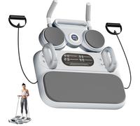 Pilates Reformer Machine, Multifunctional Push-up Board with Resistance Bands and Time Counter, Ab Roller Wheel Abdominal Board Automatic Rebound Home Workout Equipment gray