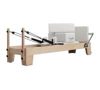Pilates Reformer Machine, Pilates Equipment for Home Workouts, Reformer Pilates Machine Wooden, Pilates Studio Machine with Springs, Professional Pilates Machine for Studio Use (White, Maple wood)