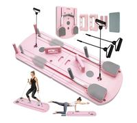 Pilates Reformer Machine Set & Pilates Board Equipment, 4-in-1 Portable Pilates Kit for Home with Ab Roller Resistance Bands, Better Me Full Body Workout System for Women