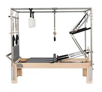 Pilates Reformer Machine with Tower Two-In-One Half Elevated Bed, Pilates Equipment Bed Set for Home Gym Workouts, Stretching Balance Yoga Exercise (Grey, 3-in-1 maple wood)