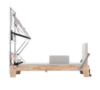 Pilates Reformer Machine with Tower Two-In-One Half Elevated Bed, Pilates Equipment Bed Set for Home Gym Workouts, Stretching Balance Yoga Exercise (White, 2-in-1 oak)