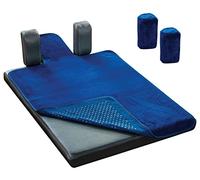 Pilates Reformer Non-Slip Mat Towel (Included 2 Pcs Shoulder Block Covers) (NAVY BLUE)