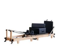 Pilates Reformer, Oak Wood Foldable Reformer Pilates Machine & Equipment for Home Use and Gym Workout, Home Pilates Reformers (Black)