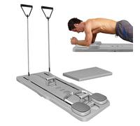 Pilates Reformer Set - 5 in 1 Sliding Abdominal Board & Plank Trainer Ab Roller Wheel With Automatic Rebound (Gray)