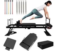 Pilates Reformer Set, Multifunctional Core Bed with Sitting Box & Springboard, Professional Fitness Equipment for Home Gym