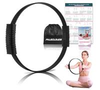 Pilates Ring, 13.5" Silicone Magic Circle with Training Poster & Portable Bag, Double Handle Yoga Pilates Hoop for Women Home Fitness, Core Strength, Arms & Legs Toning