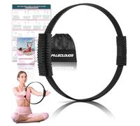 Pilates Ring, 13.5" Silicone Magic Circle with Training Poster & Portable Bag, Double Handle Yoga Pilates Hoop for Women Home Fitness, Physical Therapy, Core Strength, Arms & Legs Toning