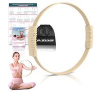 Pilates Ring, 13.5" Silicone Magic Circle with Training Poster & Portable Bag, Double Handle Yoga Pilates Hoop for Women Home Fitness, Core Strength, Arms & Legs Toning