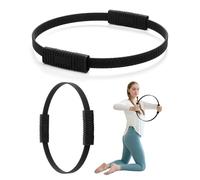 Pilates Ring, 13.5'' Silicone Magic Pilates Ring Fitness Circle, Lightweight & Durable Flexible Resistance Exercise Equipment for Toning Arms, Thighs/Legs, Core, Yoga & Physical Therapy (Black)