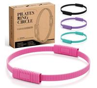 Pilates Ring, 13.5'' Silicone Magic Pilates Ring Fitness Circle, Lightweight & Durable Flexible Resistance Exercise Equipment for Toning Arms, Thighs/Legs, Core, Yoga & Physical Therapy (Pink)