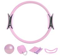 Pilates Ring Fit Fitness Ring Pelvic Floor Trainer, Pilates Ring with Non-Slip Handles, Pilates Ring and Ball Set, Pilates Ring Yoga Ball Resistance Bands, Pack of 5 Home Fitness Accessories