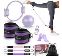 Pilates Ring Kit for Women, Pilates Equipment Accessories, Home Workout Set with Magic Circle, Mini Exercise Ball, Ankle Resistance Bands & Yoga Socks, for Fitness, Toning & Better Me Gifts