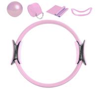 Pilates Ring Set | Pilate Kit with | 3 Resistance Straps, Mini Ball, Workout Poster, Portable Bag | Basic Exercises, Fitness, Training for | D
