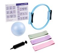 Pilates Set: Ring, Ball, 3 Resistance Bands - Pilates Kit - Home Fitness
