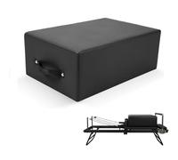 Pilates Sitting Box for Reformer, 26x15x10 Inch Foam Cushion, Enhances Flexibility & Motion Range, Home Studio Equipment Black
