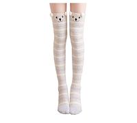 pilates socks non slip women Knee High Socks for Women Fuzzy Over Knee Thigh-High Winter Women's Warm High Leggings Warm Thermal Non-Slip Sock Essentials darn tough womens Beige