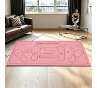 Pilates Squat Guide Mat for Home Gym, Non-Slip Fitness Training Mat with Foot Position Markings, Portable Foldable Exercise Mat for Squats, Yoga, Core & Full Body Workout (Pink#a)
