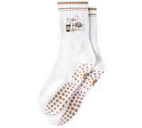 Pilates Stopper Socks for Women Yoga Non-Slip Grip Socks Cute Reformer Pilates Non-Slip Socks with Nubs for Ballet Barre Dance Trampoline Hospital Fitness Home, #.1 Pack Brown, One Size