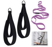 Pilates Straps for Reformer, Fitness D-Ring Double Loop Exercise with 10-Loop Sports Yoga Stretch Band, Double Loop Straps for Yoga, Pilates, Dance, Flexibility & Exercise