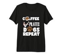Pilates Teacher Design for Gym Lover - Coffee Pilates Dogs Premium T-Shirt