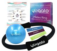 Pilates Toning Ring, Exercise Fitness Circle, Dual Grip, 14 Inch by Yogalo Pilates Series for Toning, Sculpting, Strength and Flexibility Offering a Full Body Workout .(Black)