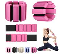 Pilates Wrist and Ankle Weights for Women - Adjustable Weighted Bangles for Men, 2 lbs Weighted Arm Bands Foot Leg Weights for Walking, Yoga, Training, Exercise, Running, Set of 2 (1LB Each) (Red)