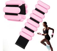 Pilates Wrist & Ankle Weights for Women, Wearable Strong Arm & Leg Weights Set of 2(2Lbs Each), Adjustable Ankle Weights for Walking, Yoga, Dance, Barre,Gym (Pink, 2lbs x2)