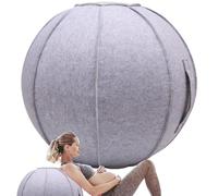 Pilates Yoga Ball Chair Yoga Ball Office Chair, Balance Ball Chair Lightweight Self-Standing Ergonomic Posture Activating Exercise Ball Solution with Attractive Cover Seat (Color : White Gray, Size