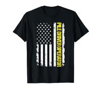 Pile Driver Operator USA Flag T-Shirt