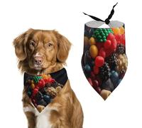 Pile of Colorful Candies Dog Bandana Triangle Dog Scarf Washable Polyester Dog Bibs Cute Pet Bandana for Medium Large Dogs Puppy and Cats