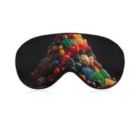 Pile of Colorful Candies Sleep Mask Soft Comfortable Eye Mask with Adjustable Strap Eye Cover Eye Shade for Men Women Work Travel