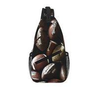 Pile of Footballs Crossbody Sling Bag Crossbody Shoulder Chest Bag Shoulder Strap Waist Fanny Pack Men Women