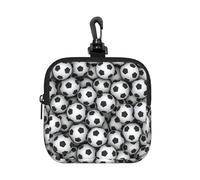 Pile of Footballs Printing, Square Zipper Storage Bag, Neoprene Coin Purse, Small Wallets, Change Pouch, Change Purse