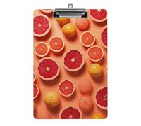 Pile of Grapefruit Slices Clipboard, A4 Acrylic Clipboard with Hanging Hole, Ultra-Light Clip Board - Holds 100 Sheets, Shatterproof Document Holder for Office, 12.5" X 8.5"
